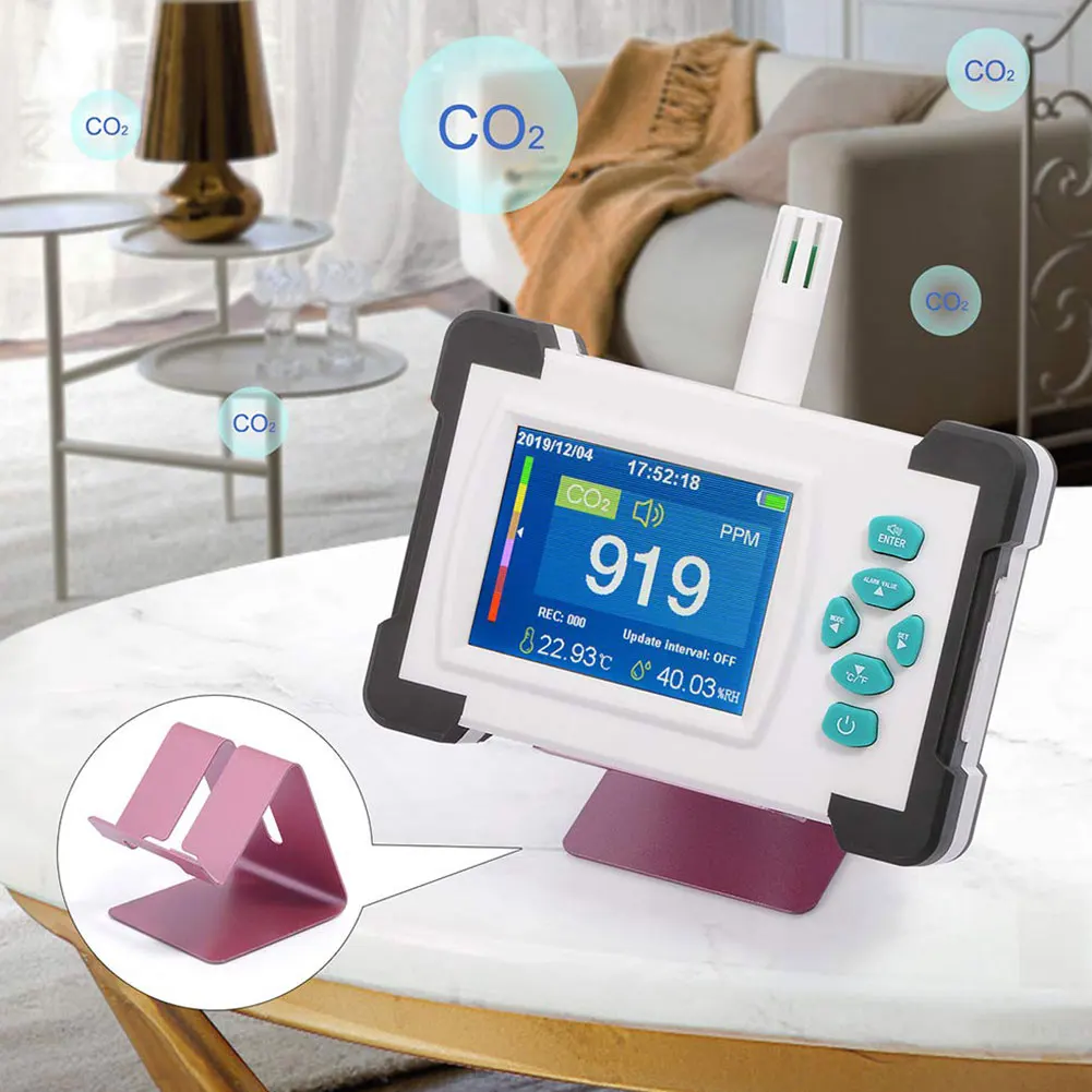 

CO2 Meter Tester for Carbon Dioxide Air Quality Detector Air Quality Monitor with Rechargeable Battery Portable LCD Display