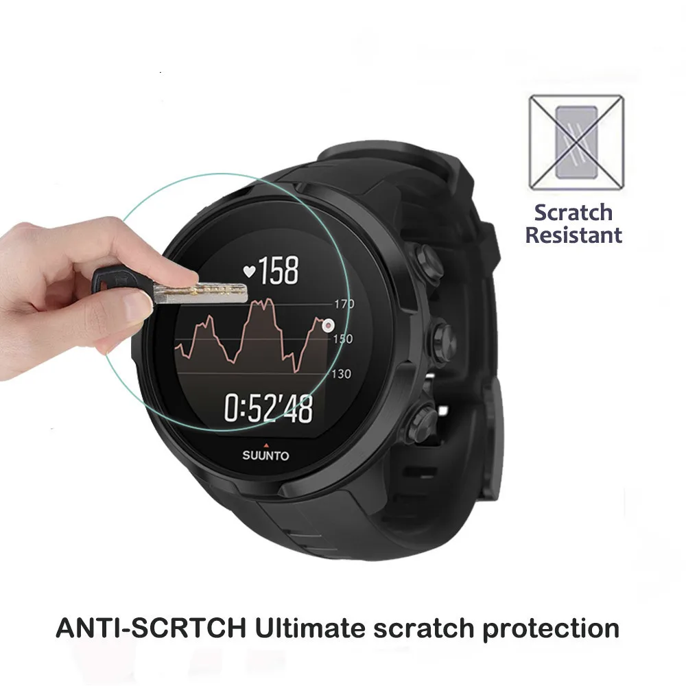 2 упаковки для Suunto Spartan Sport Wrist HR 0,3 мм 2.5D 9H прозрачная защитная пленка из закаленного стекла для смарт-часов устойчивая к царапинам