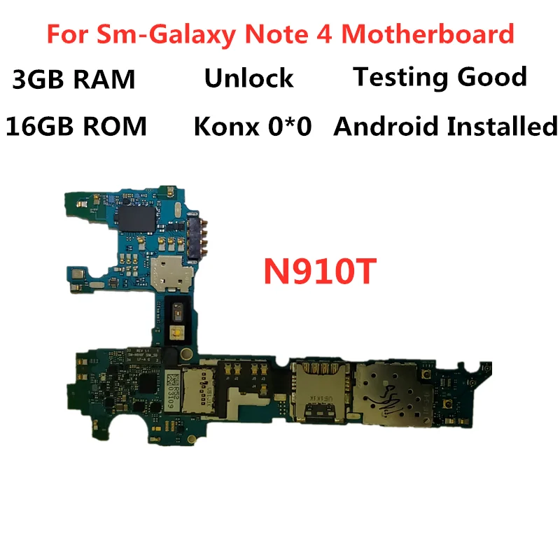 Оригинальная материнская плата для Samsung Galaxy Note4 разблокированная N910F N910A N910T N910P N910V