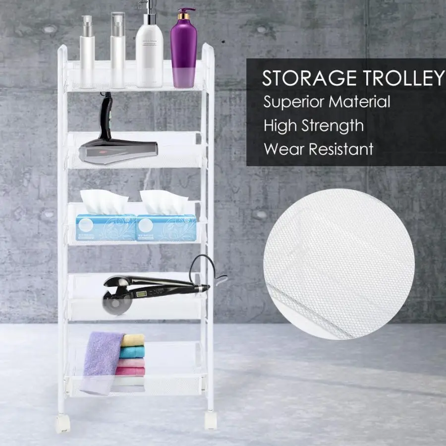 Съемный металлический стеллаж для хранения на 5 ярусов тележка парикмахерских