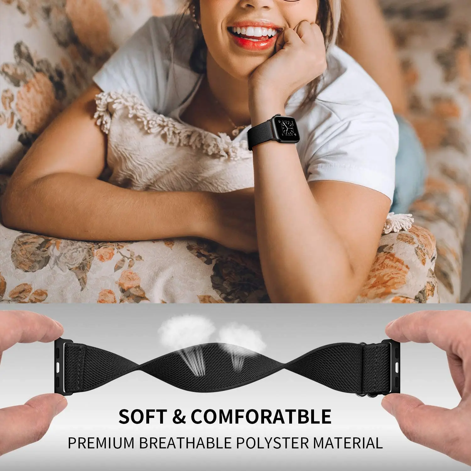 Solo Loop Nylon Strap for Apple Watch Band 45mm 41mm 44mm 40mm 42mm 38mm, Elastic Scrunchie Bracelet Correa for iWatch 7SE654