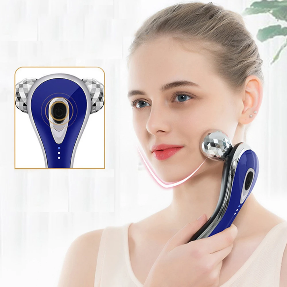 3D роликовый массажер лица микротоковый роликовый V-Face лифтинг лица шеи талии тела похудение подтягивающий ролик уход за кожей Массажер TSML2