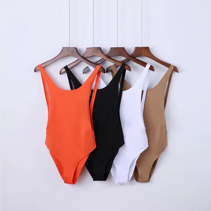 GOPLUS Sexy Bodysuit 2022 Summer Orange Sleeveless Backless Women Jumpsuit Bandage Body Romper Casual Ladies Slim C3996 |