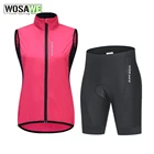 WOSAWE набор велосипедных жилетов, Женский велосипедный костюм, летний комплект без рукавов с защитой от УФ-лучей и 5D гелевыми шортами с подкладкой, комплект велосипедных Джерси