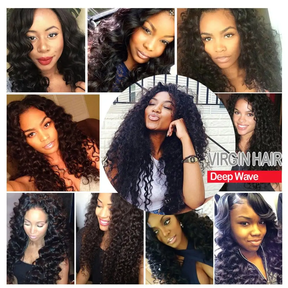 Бразильская глубокая волна с фронтальной застежкой от уха до Фронтальная