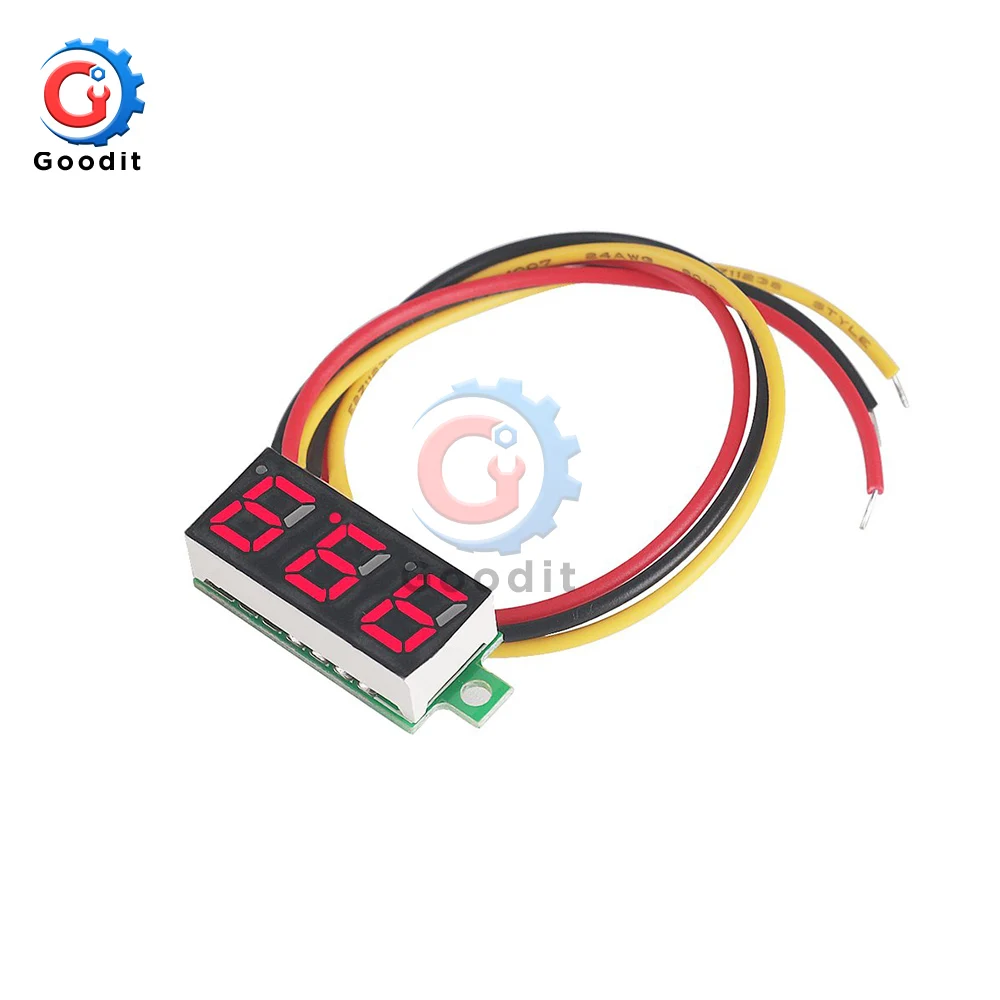DC 0-100V светодиодный Дисплей цифровой мини-датчик напряжения постоянного тока Вольтметр 3-жильный Панель вольтметр 0,28 дюймов детектор монитор инструменты
