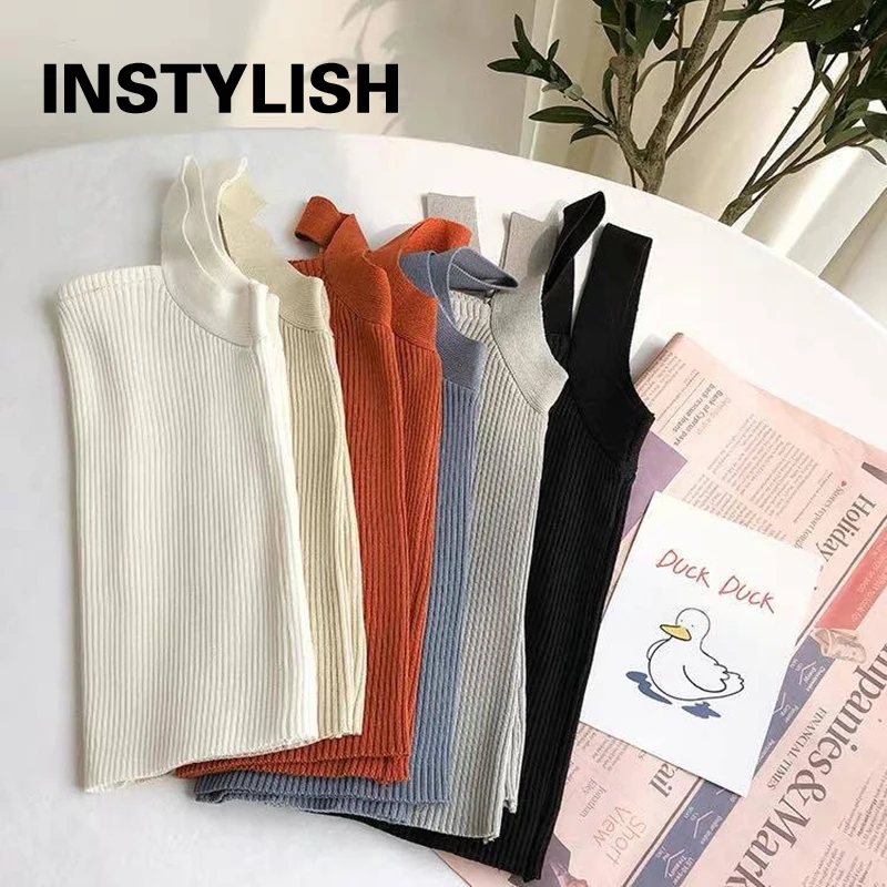 Женский укороченный топ в Корейском стиле Харадзюку Элегантная трикотажная