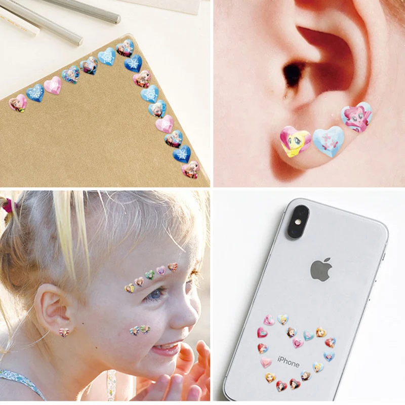 Disney girls Frozen elsa Anna серьги гвоздики наклейка макияж игрушка Принцесса София девушки