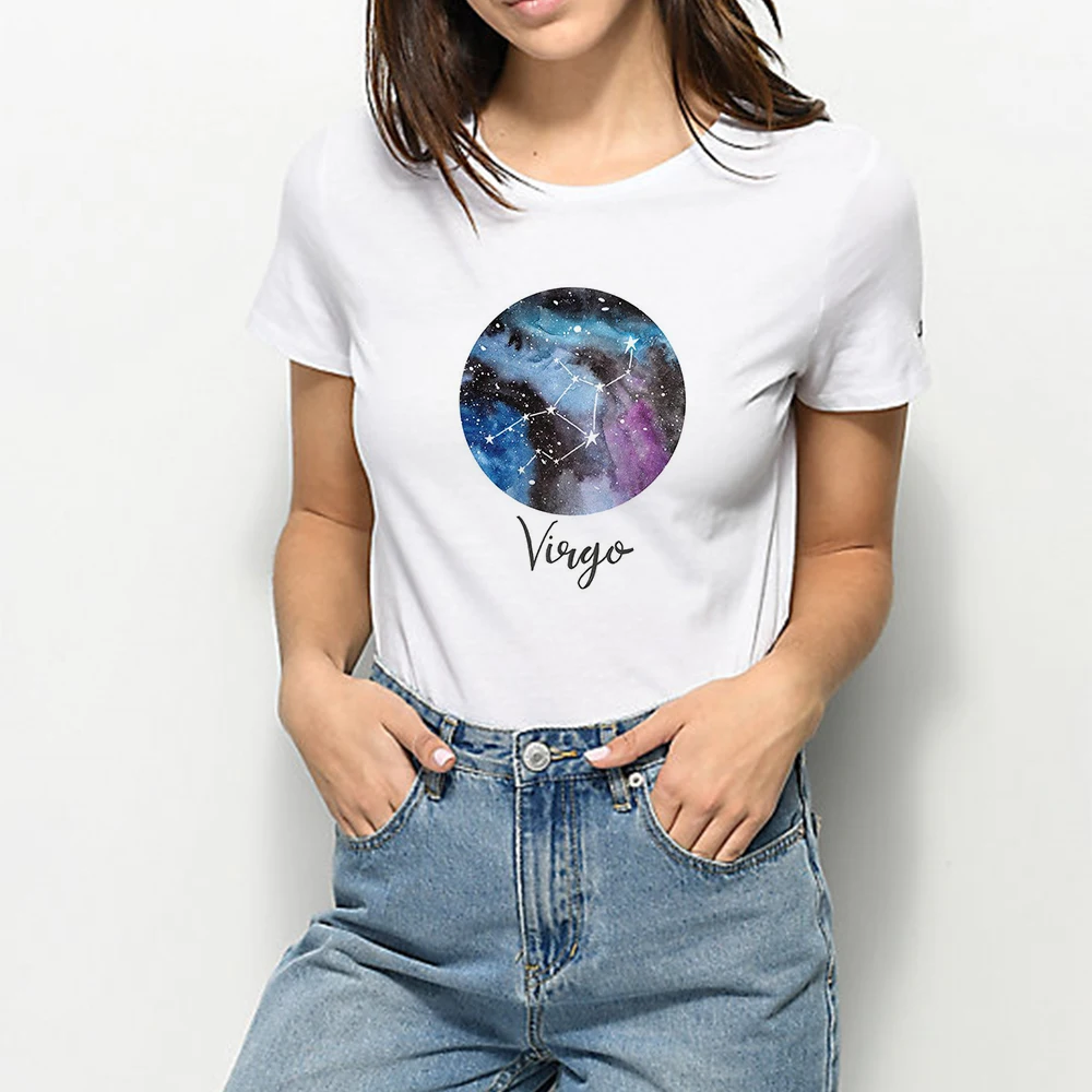 

Summer Spring Loose Vintage Tshirt Harajuku Mysterious Constellation T-shirt Youthful Plus Size Hipster Cute Cartoon T shirt