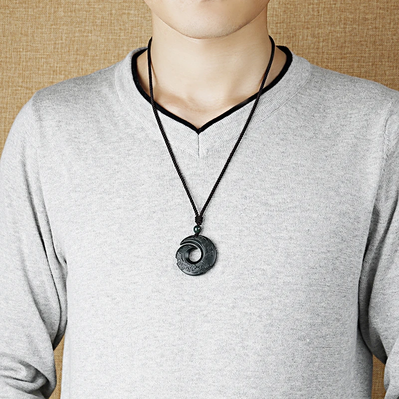 Натуральный нефритовый Подвесной Ожерелье Hetian нефритовые ювелирные изделия