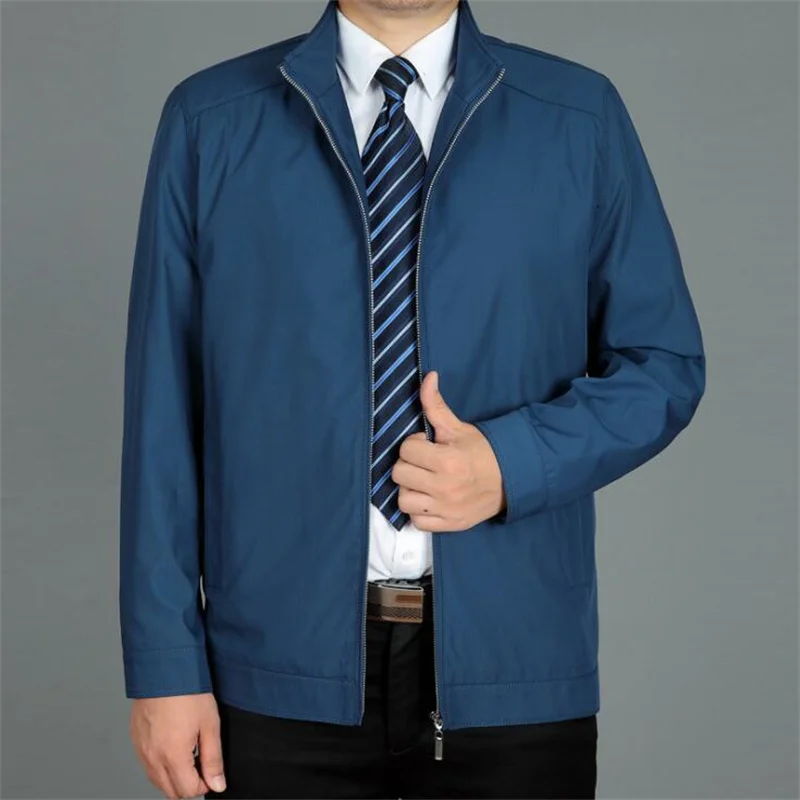 Jacket men short coat middle-aged 2021 spring and autumn new business jackets stand collar السترات jaqueta masculina мужская