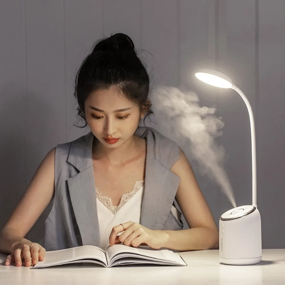 

2020 New Humidifier Led Table Lamp Portable Flexible Dimmable Eye Protection USB Rechargeable Desk Lamp with Battery