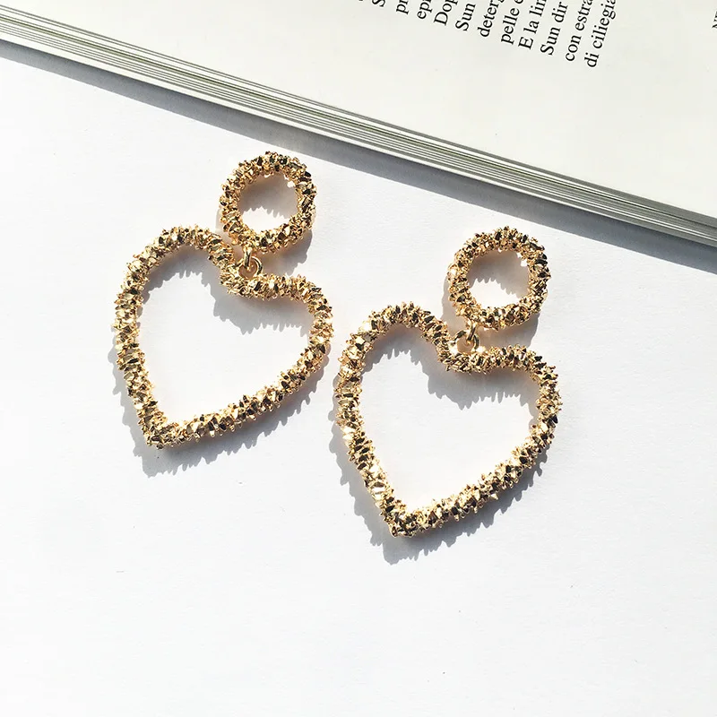 3 Legenstar новые модные серьги Чеканные для женщин золотого цвета Meatal Jewelry сплав в виде колец геометрической формы массивные серьги - Окраска металла: 3