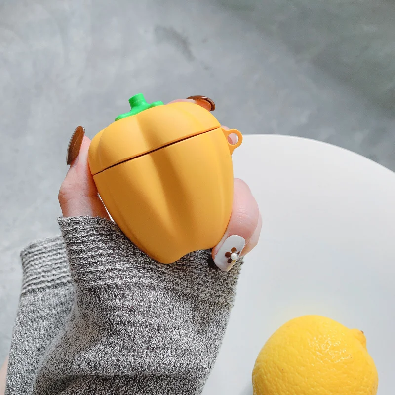 Чехол для AirPods с милым 3D рисунком авокадо, чехол для наушников Apple Airpods 2, силиконовый чехол для наушников Air pods, ремешок для наушников