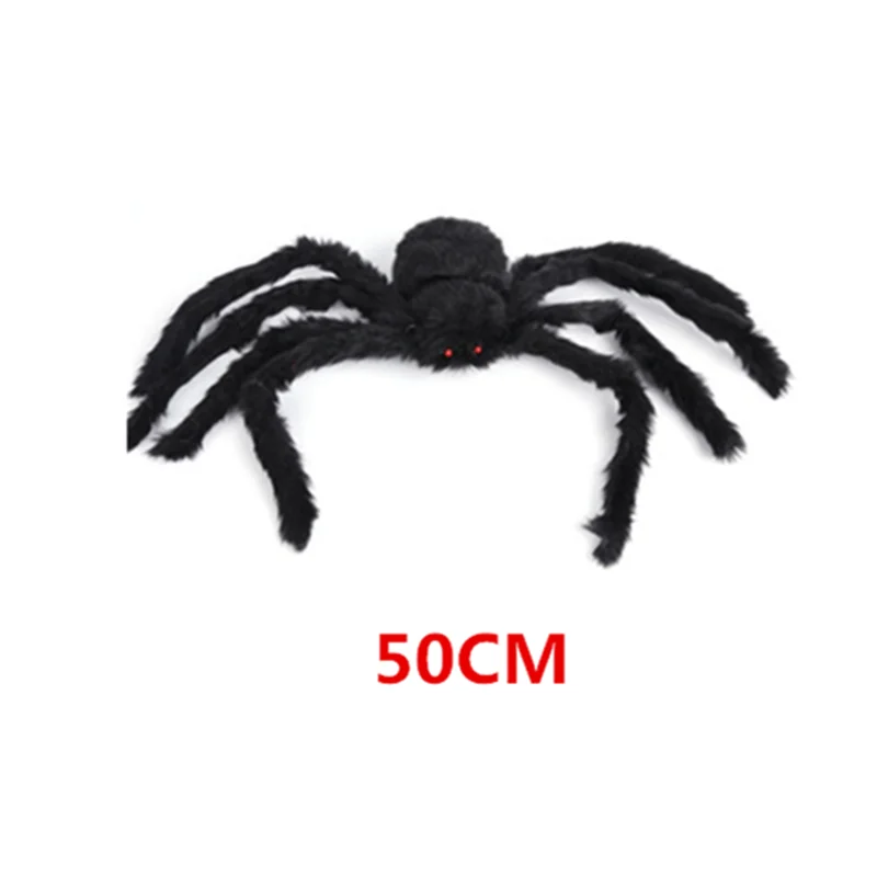 50CM Черный мягкий розыгрыш шутки страшные игрушки ужасные из искусственного плюша; Spider 30/50/75/90 см для Хэллоуина Декор Игрушки вечерние этап ужас реквизит - Цвет: 50CM