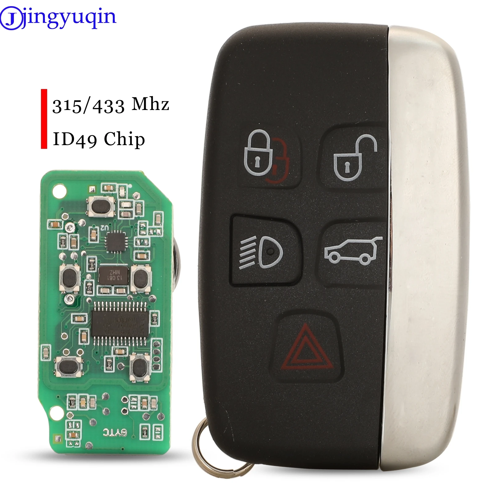 Jingyuqin 5 Buttons Flip Car Key Remote Fob 315/433Mhz ID49 Chip For Land Rover Range Rover Range Rover Evoque LR2 LR4