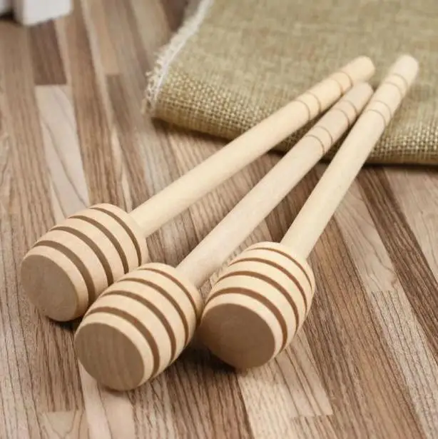 

Free Shipping 15cm Stirrer Wooden Honey Spoon Stick for Honey Jar Long Handle Mixing Stick Honey Dipper Party Supply Wholesale