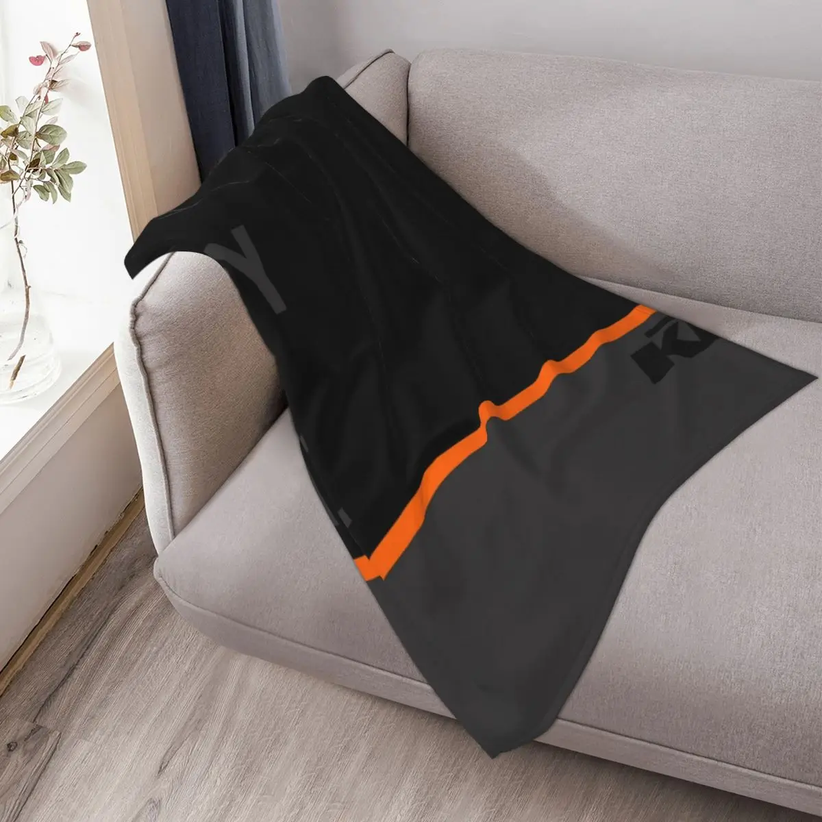 KTM Dark Throw Blanket-Manta de forro polar para cama, manta de felpa para sof&aacute;, franela c&aacute;lida, ropa de cama para viajes en casa, suave para adultos y ni&ntilde;os-2
