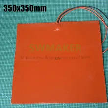 350x350mm 500W 800W Anycubic 3D Printer Heat Bed Silicone Rubber Heater 350*350mm Electric Heating Pad Customized
