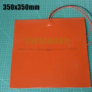 350x350mm 500w 800w anycubic 3d printer heat bed silicone rubber heater 350350mm electric heating pad customized free global shipping