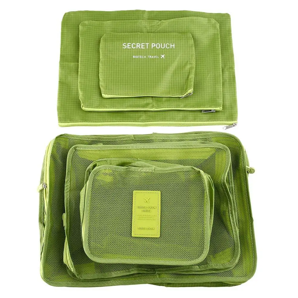 Зеленый 6 Pcs Clothes Storage Bags Packing Cube Traveling Home Clothing Organizer Set 669 - Цвет: Зеленый