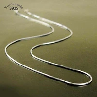genuine real pure solid 925 sterling silver chain necklace men women snake chain jewelry male female 0 7mm collier necklaces