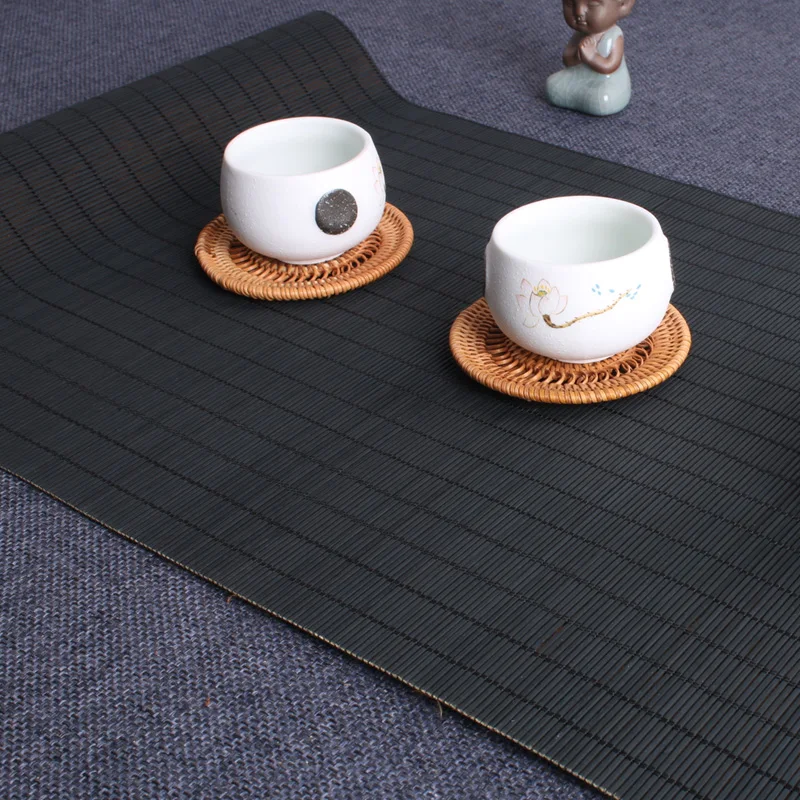 Простой в японском стиле бамбуковое столбец размещения Подставка под кружку из