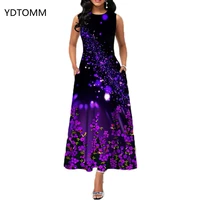 women dress 2022 summer vintage sexy sleeveless long party vestidos de mujer slim floral print office ball gown maxi dresses