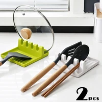 2pcs hot cooking utensil rest kitchen organizer and storage drip pad kitchen fork spoon holders non slip pad kitchen accessories