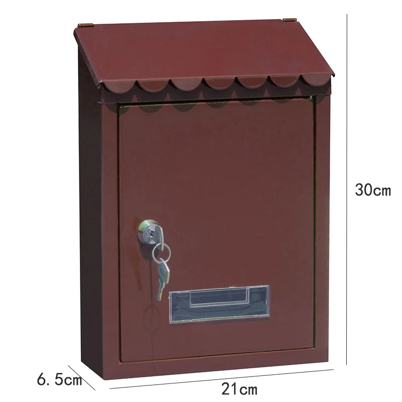 

Outdoor Lockable Metal Mailboxes Wall Mounted Mail Box Bucket Post Letter Boxwith Key For Home Garden Decoration Garden Supplies