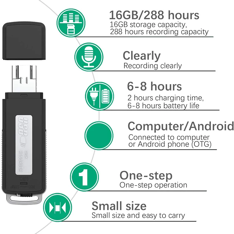 Диктофон USB 16 ГБ мини-диктофон o для лекций встреч карманный диктофон интервью |