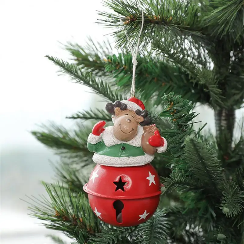 

1PC Christmas Bell Santa Snowman Elk Bell Pendant Metal Jingle Bells Christmas Tree Hanging Pendant Ornament Decoration For Home