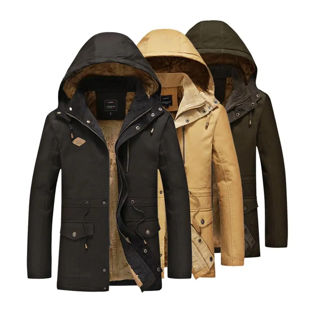 

Men's padded jackets Washed plus velvet thick Coat