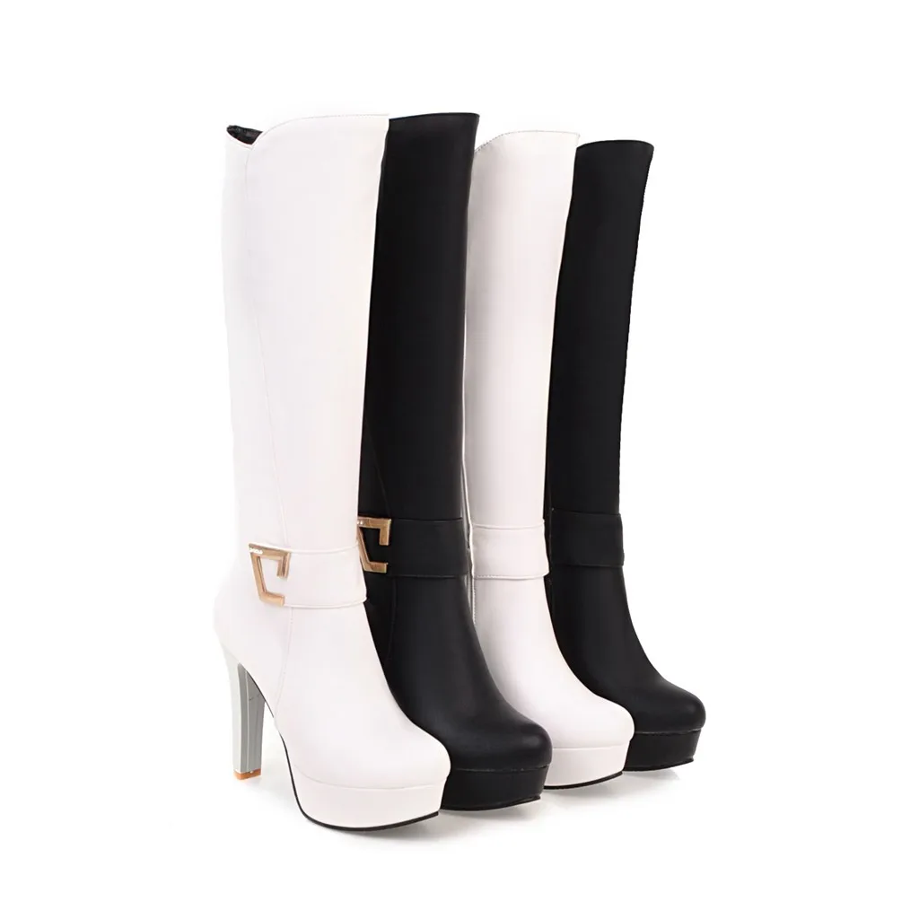 GOXPACER/осенние ботинки женская кожаная обувь с пряжкой металлическим украшением