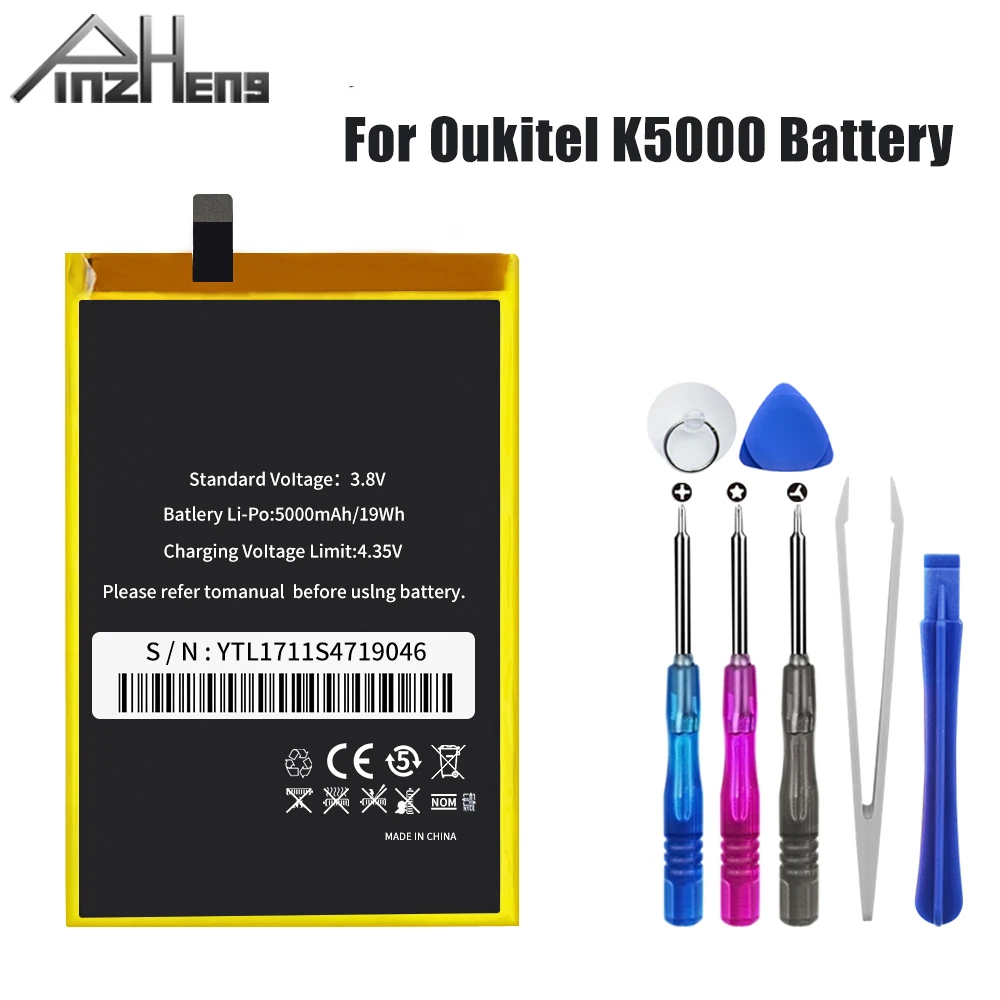 

PINZHENG 5000mAh Hight Capacity Battery For Oukitel K5000 Replacement Batteries For Oukitel K5000 Mobile Phone Bateria