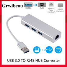 Grwibeou USB Ethernet USB 3.0 to RJ45 HUB for Xiaomi Mi Box 3/S Set-top Box Ethernet Adapter Network Card USB 10/100/1000 Lan