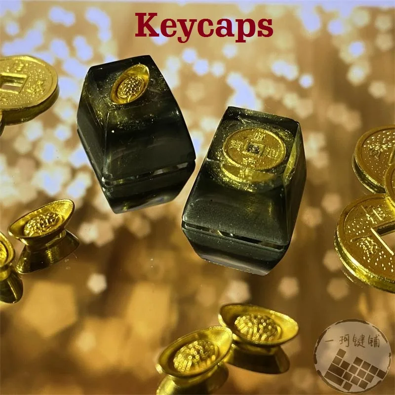 Золотая монета медная резиновая крышка ключа для механической клавиатуры
