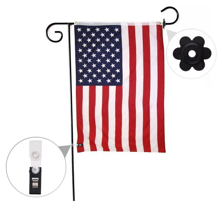 

Double-sided Custom Garden Flag Banner Including Flagpole Windproof Rubber Stopper Clip 12''x18'' 30x45cm