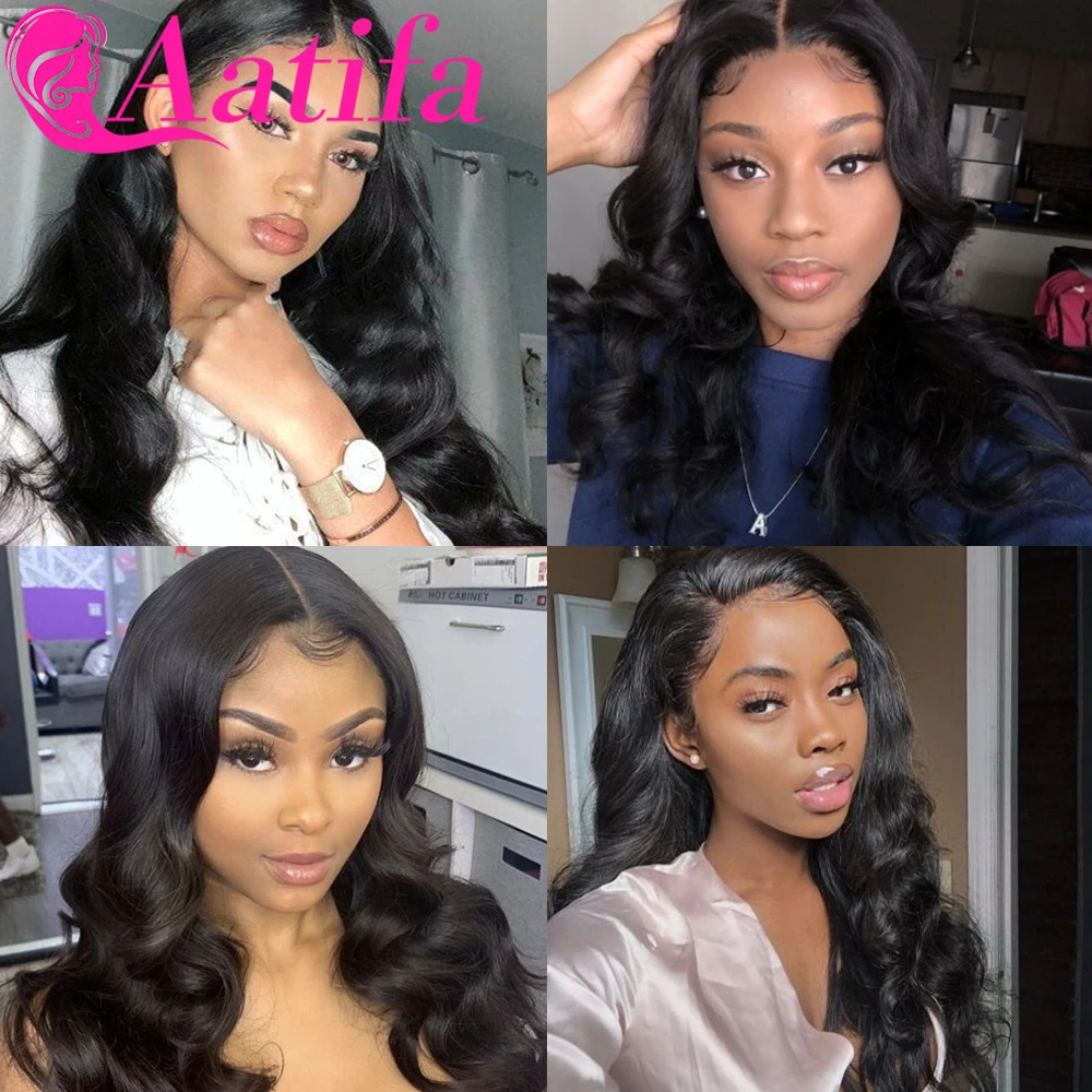 

Body Wave 13x4 Lace Frontal Wig Natural Hairline 100% Human Hair Wigs Brazilian Virgin Hair Pre-plucked 180% Density For Women