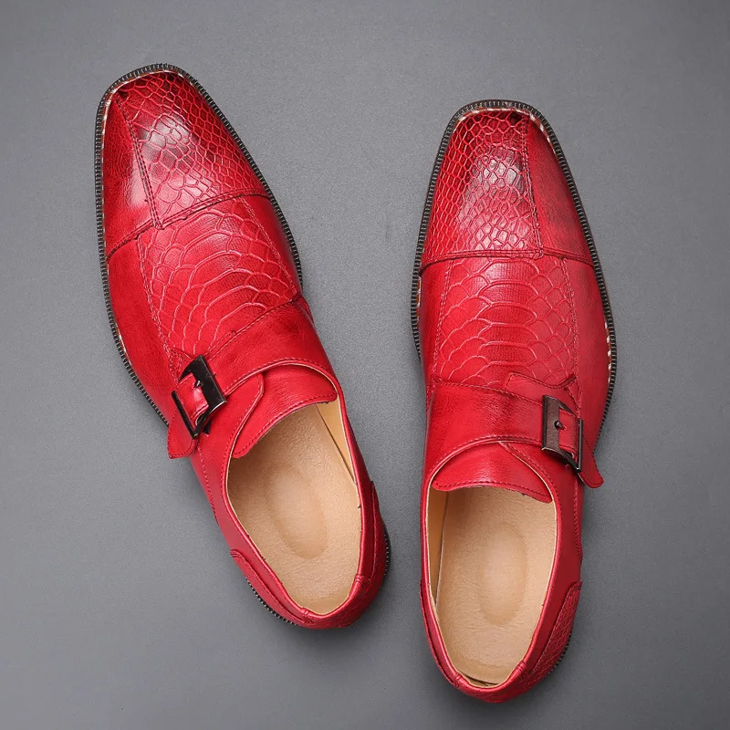 

New British Vintage Square Toe Men Leather Shoes Business Suit Formal Dress Flats Loafers Big Size Oxfords Wedding Shoes