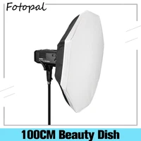 potopal 40 100cm foldable portable folding beauty dish white silver flash diffuser speedlight softbox with bowens mount