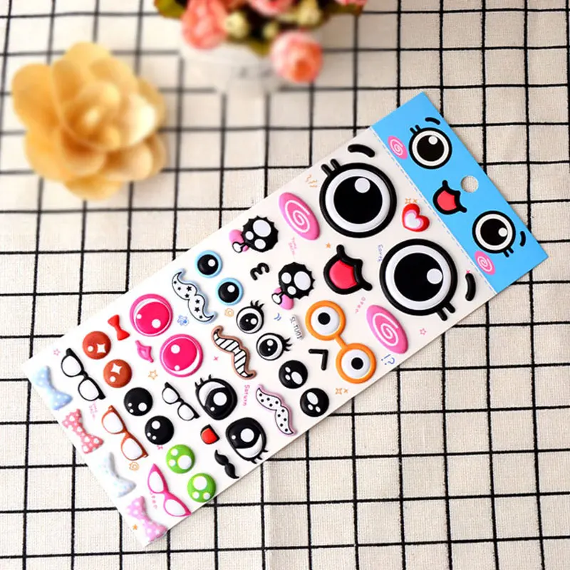 

1Pc Eyes Bubble Stickers Toys Cute Cartoon Children Student 3 Months Day Hand Account Reward Three-dimensional DIY Stickers