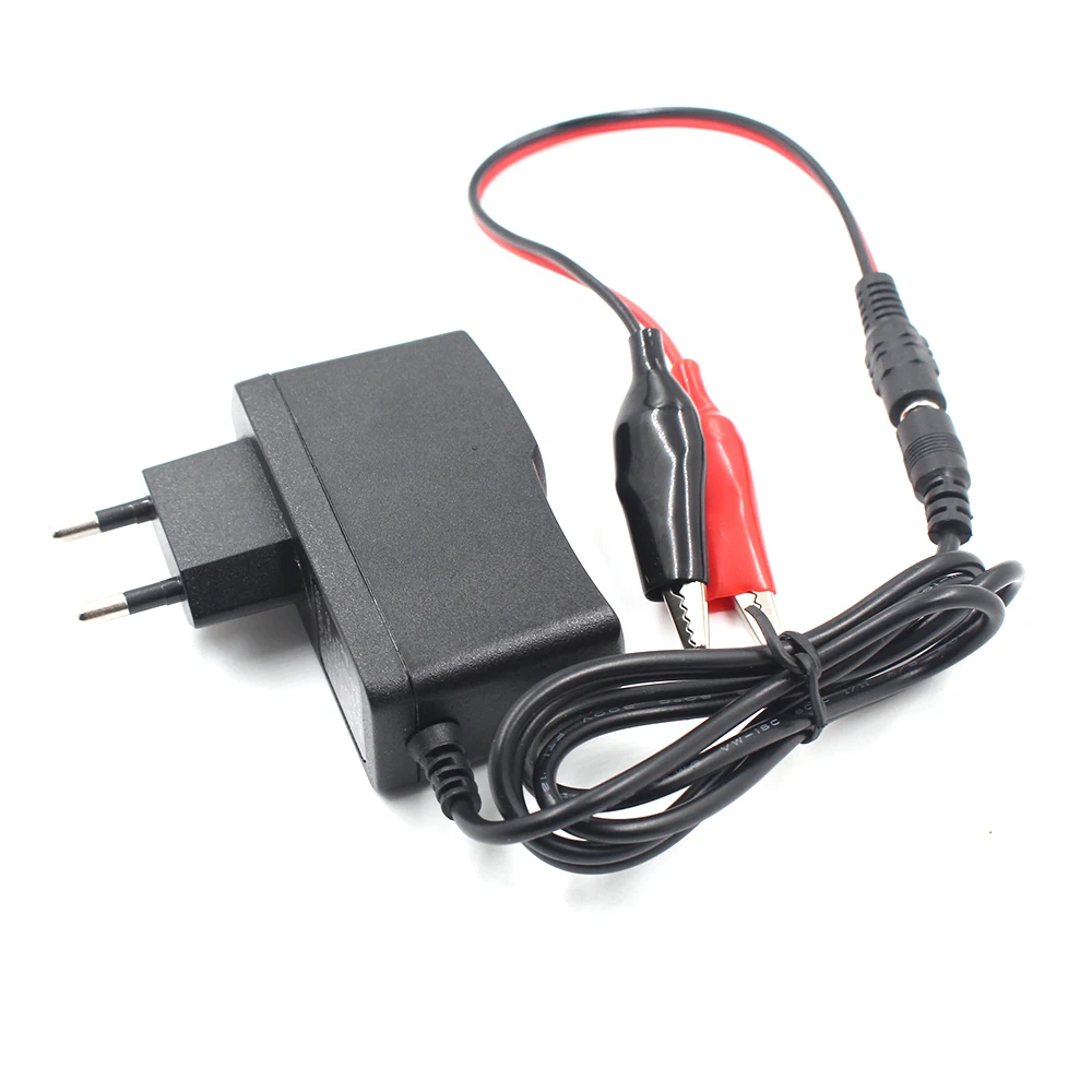 12v 1000ma lead acid dry battery charger for car motorcycle 12 volt 1a electric toy tool motor power charging adapter with clip free global shipping