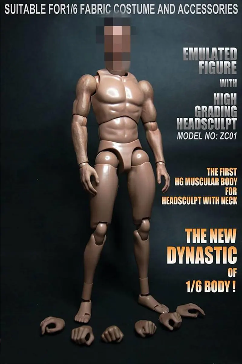 Пластиковая кость в масштабе 1/6 гибкая без головы с широким плечом для фигурок 12