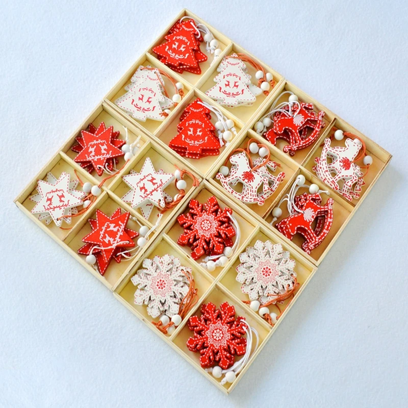 10 шт. украшения для рождественской елки в скандинавском стиле деревянные