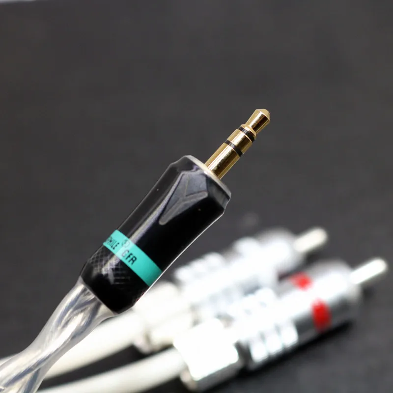 Xssh HIFI одиночный Кристалл медное покрытие с серебряным 3 5 мм разъем для 2rca aux аудио