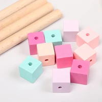 20pcs 15 20mm colored square wooden beads handmade custom fashion decorations diy necklace bracelet jewelry making accessories