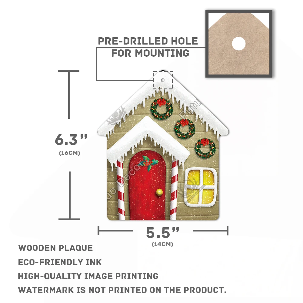 putuo decor gingerbread bakery house wood signs christmas decoration hanging sign cake wood plate for home door wall decor gifts free global shipping