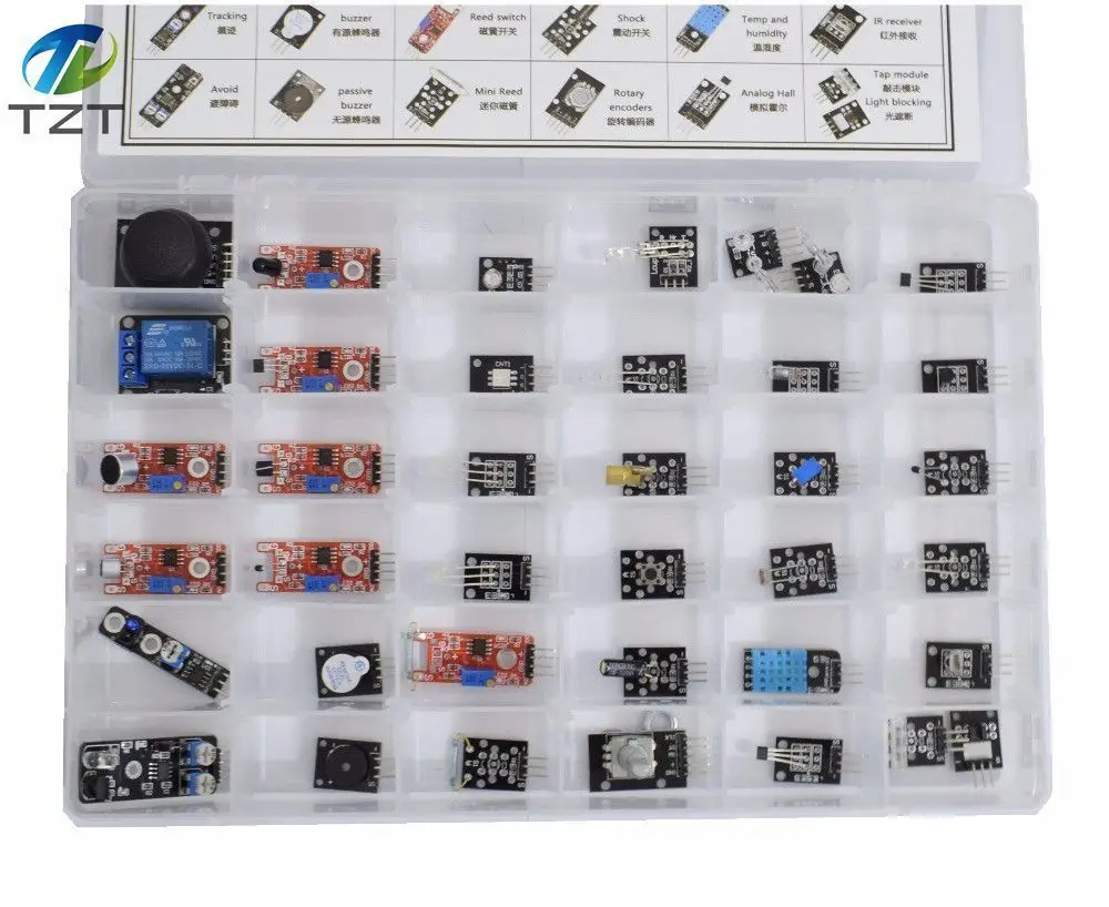 37 в 1 комплекты датчиков для ARDUINO высокого качества для Arduino стартеров(работает с официальным для Arduino плат) с коробкой