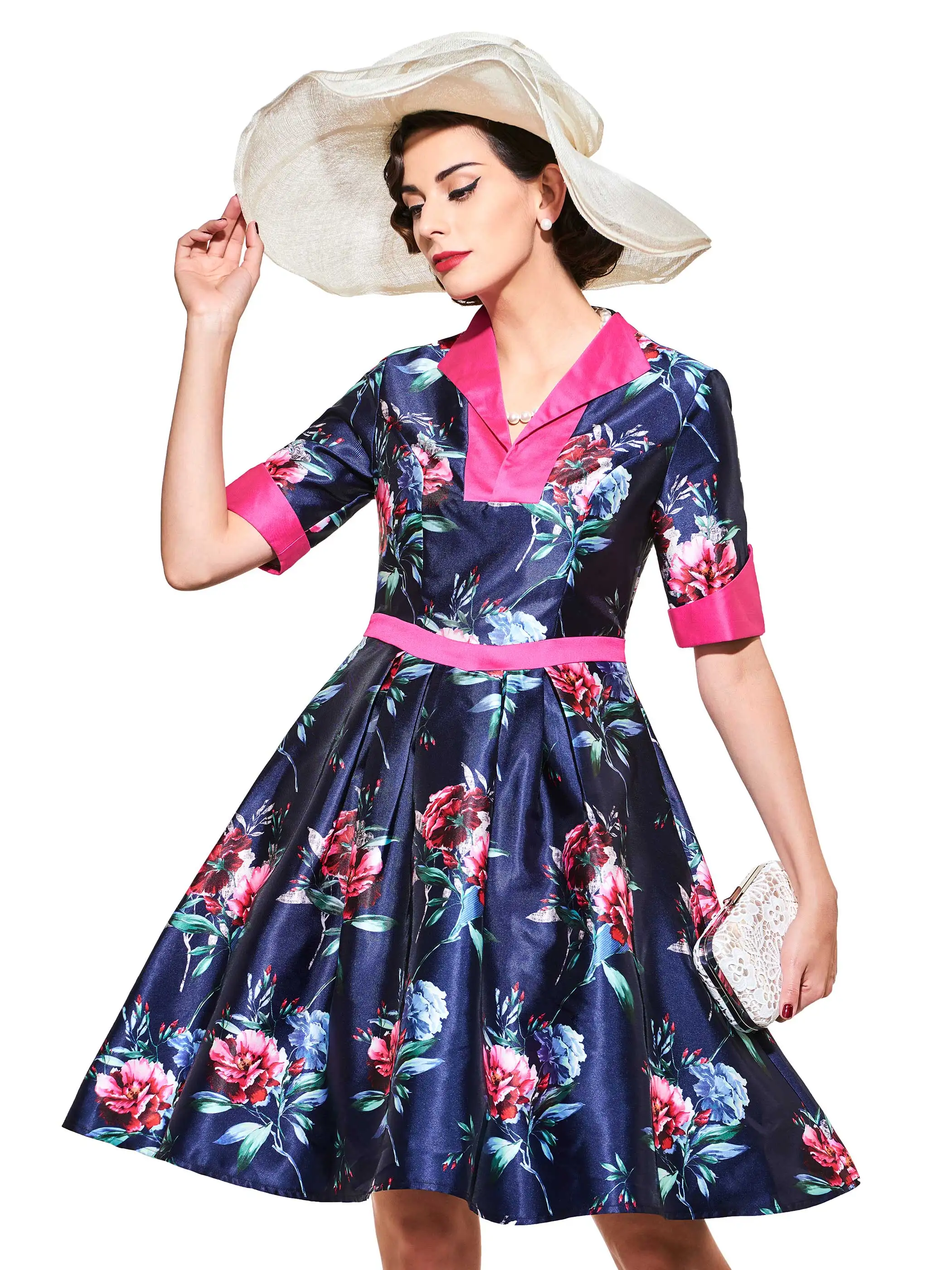 Sisjuly женское винтажное платье размера плюс цветочное разноцветное короткий